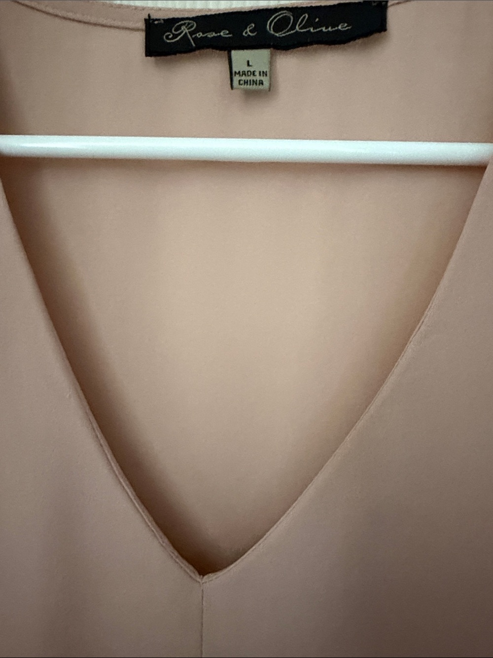 Rose & Olive Dusty Blush V-Neck Pleated Camisole - Picture 4 of 6